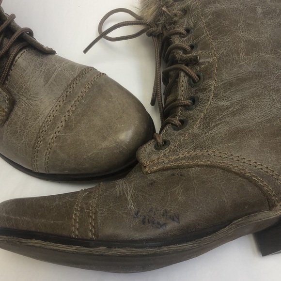 Steve Madden Minkee Boots Leather Fur Boots  New - Picture 8 of 10